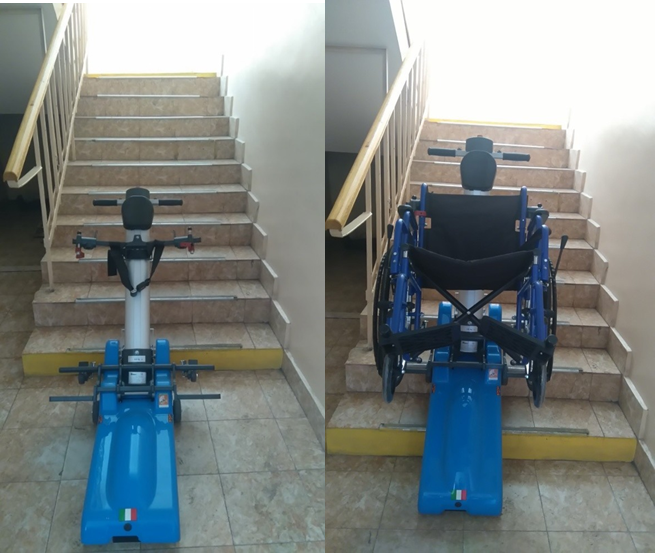Подъемник лестничный гусеничный в комплексе с креслом-коляской: изображение первое